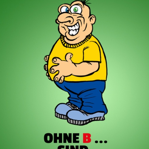 Schild Spruch Bauchmuskeln ohne B sind auch Muskeln JW