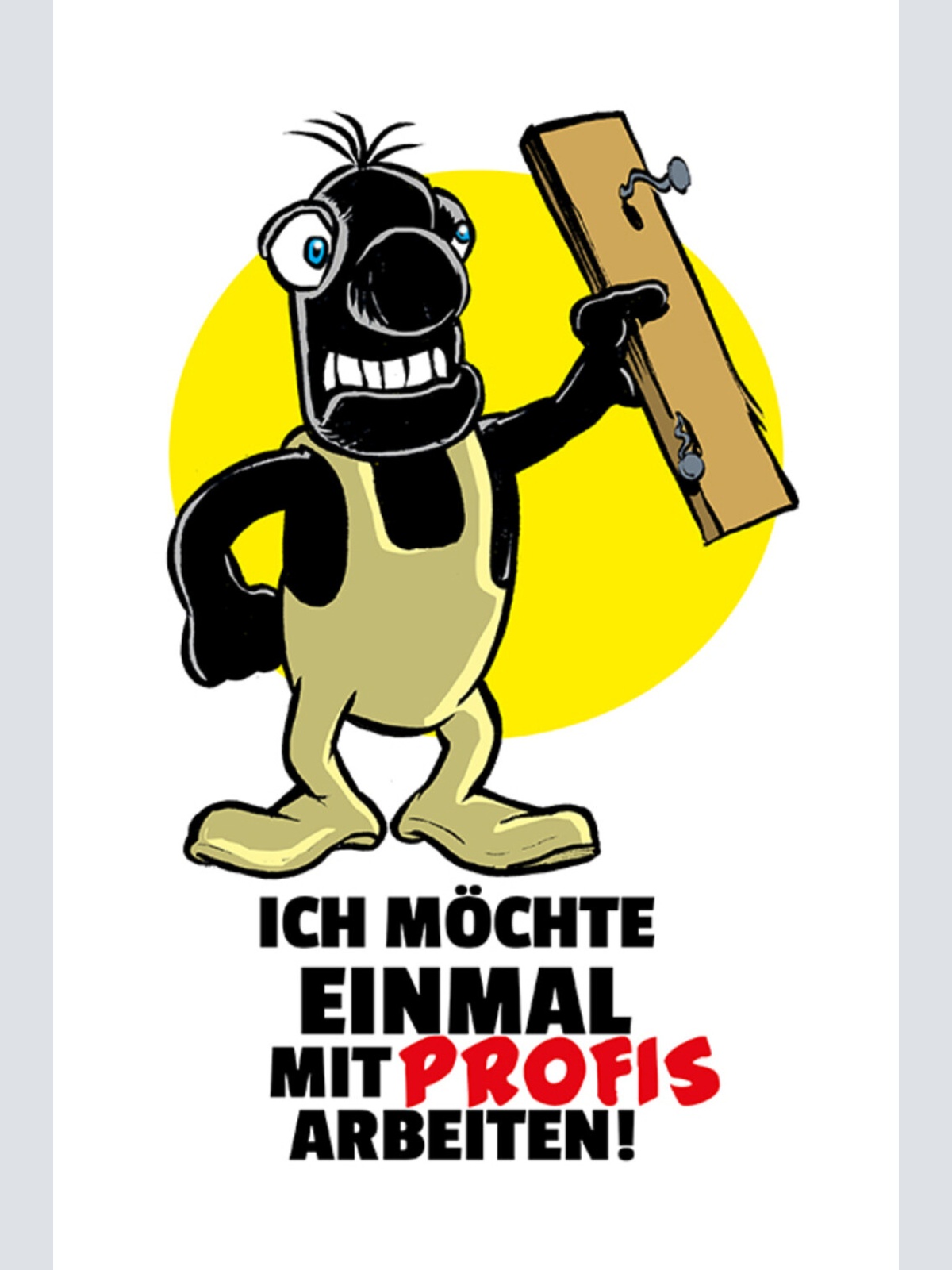 Schild Spruch Ich möchte einmal mit Profis arbeiten JW