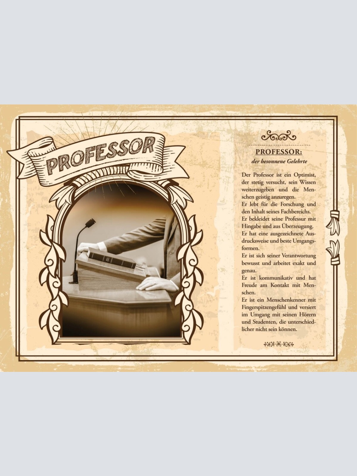 Schild Professor Beruf Titel Professur Lehramt 12x18 20x30 30x40 Blech/Holz