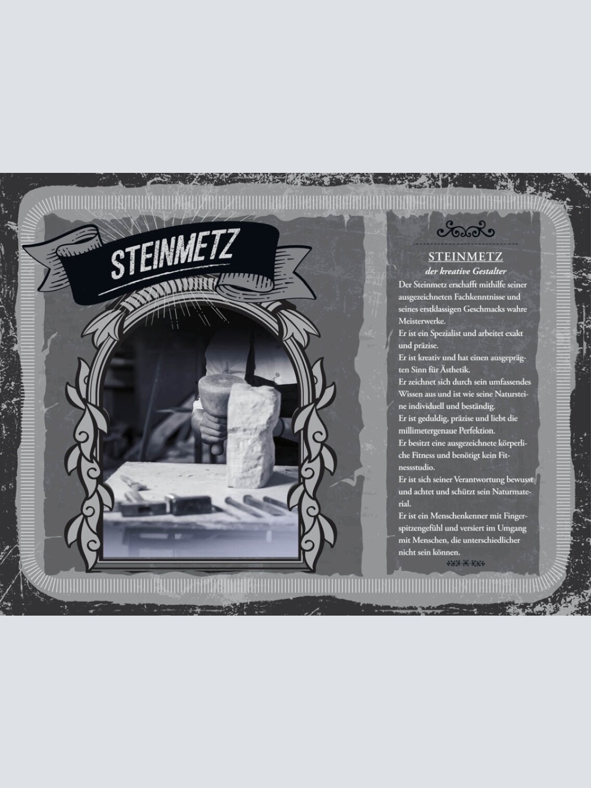 Schild Steinmetz Beruf Handwerker Steinbildhauer 12x18 20x30 30x40 Blech/Holz