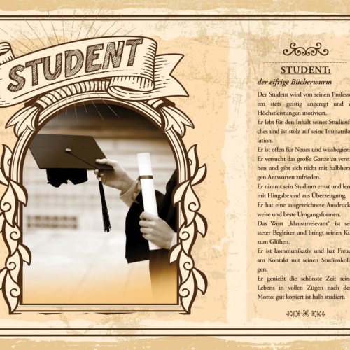 Schild Student Beruf Studium Universität Lernen 12x18 20x30 30x40 Blech/Holz