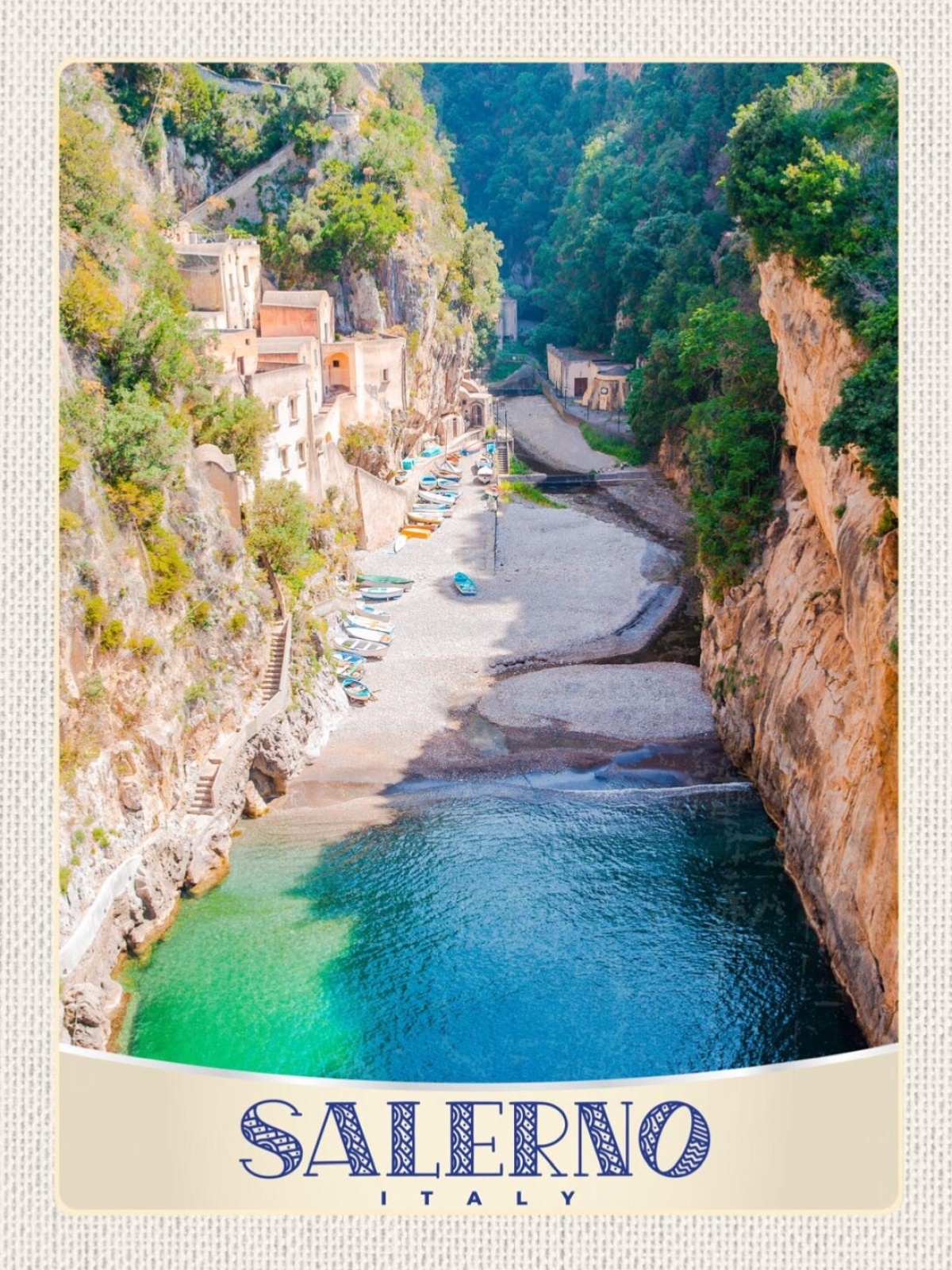 Schild Salerno Italy Italien Fiordo Di Furore Boote 12x18 20x30 30x40 Blech/Holz