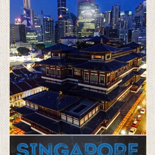 Schild Singapore Buddha Tooth Relic Temple Museum 12x18 20x30 30x40 Blech/Holz