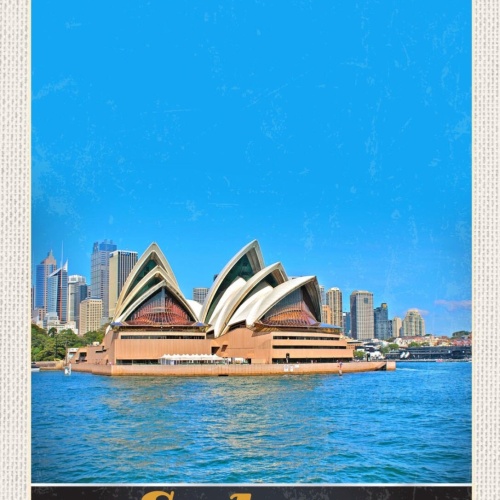 Schild Sydney Australia Australien Opera House 12x18 20x30 30x40 Blech/Holz