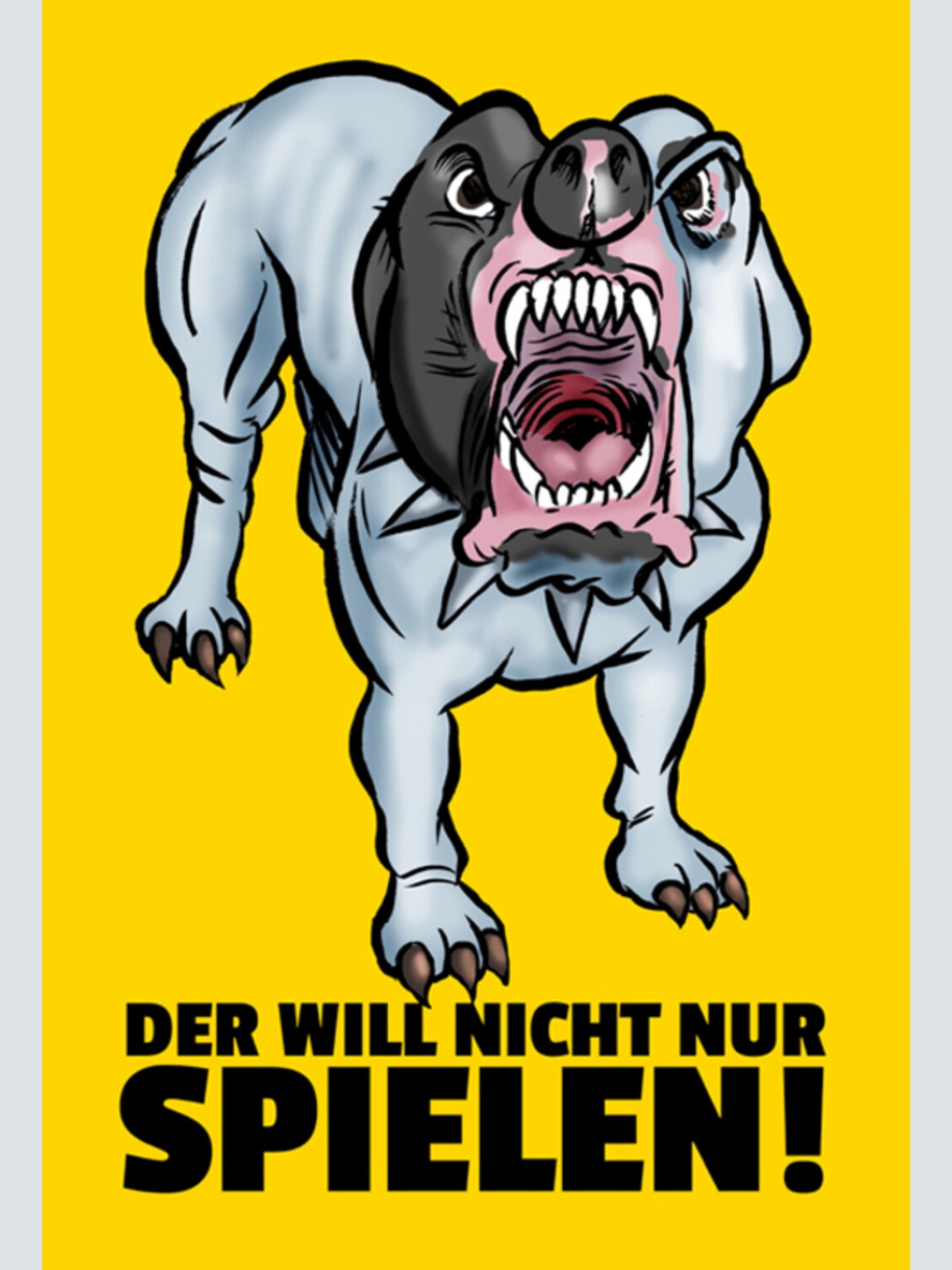 Schild Spruch Der will nicht nur spielen Hund Gefahr Warnung JW