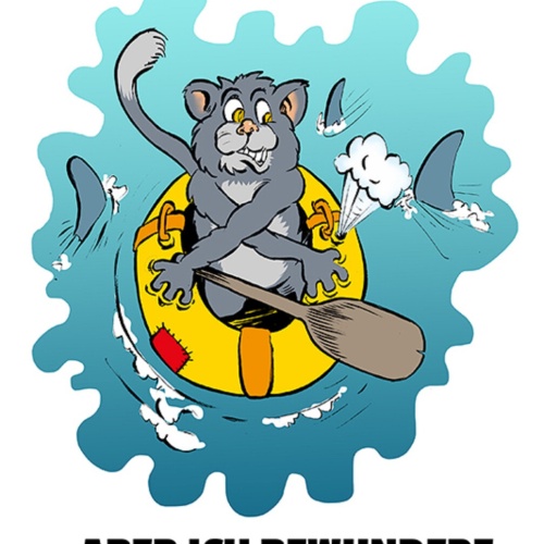 Schild Spruch Ich habe zwar keine Lösung aber ich bewundere das Problem Katze JW