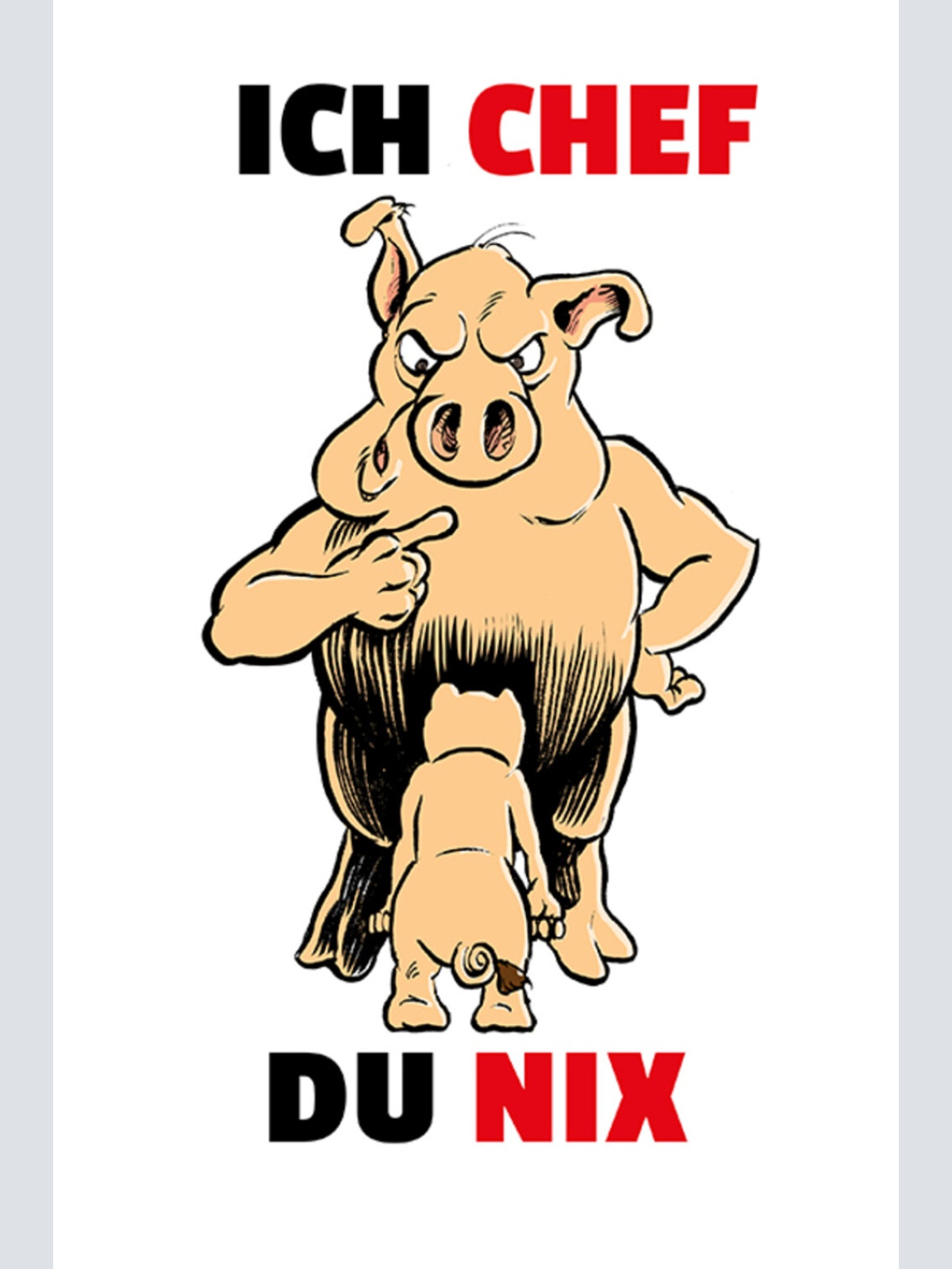Schild Spruch Ich Chef Du nix Schwein JW