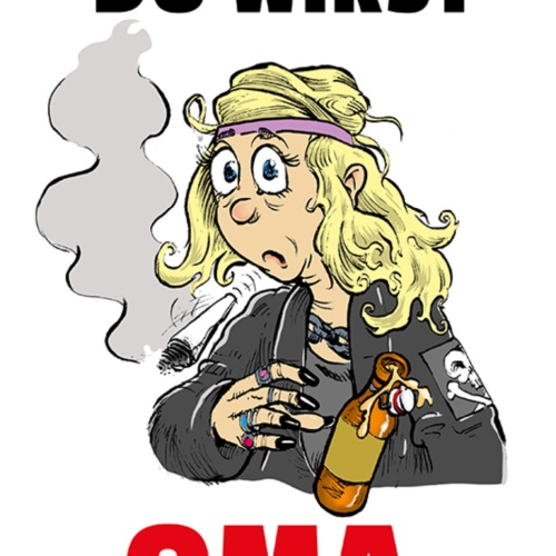 Schild Spruch Du wirst Oma Rauchen Alkohol Hippie JW