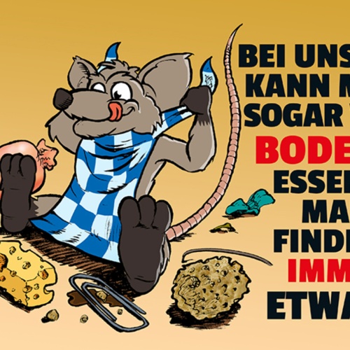 Schild Spruch Bei uns kann man sogar vom Boden essen Man findet immer etwas JW