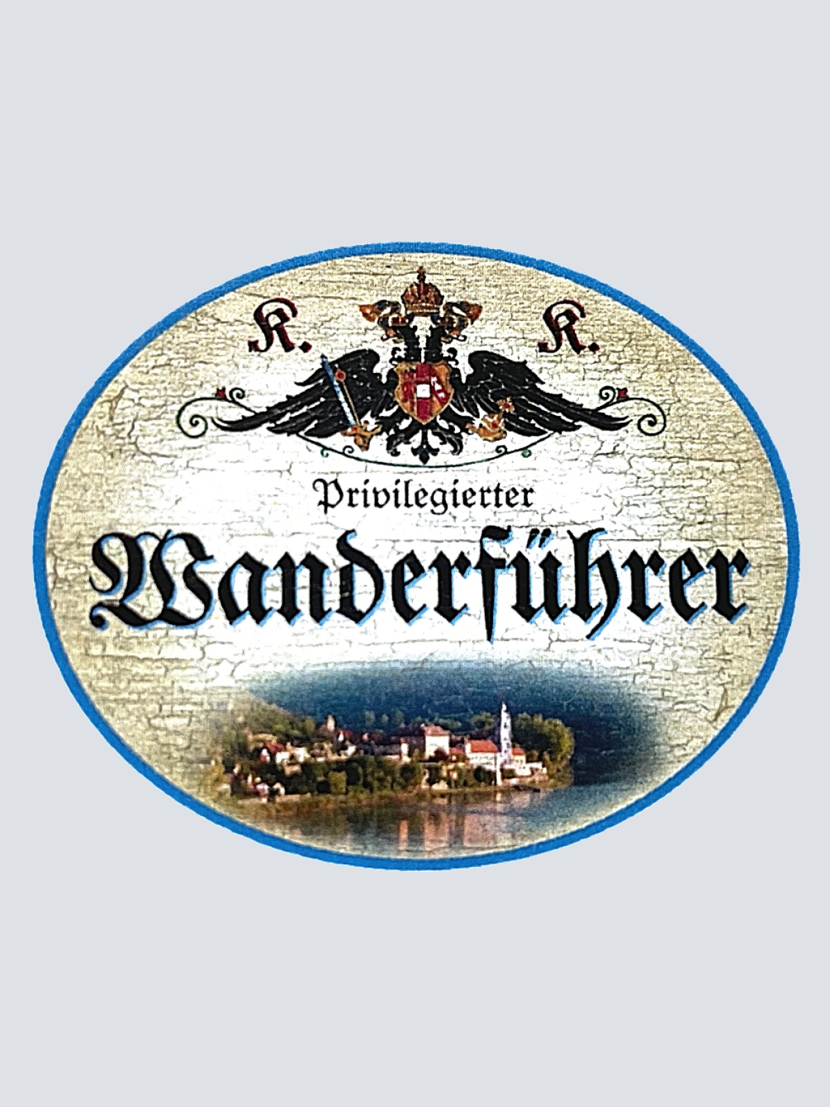KuK Nostalgie Holzschild "Privilegierter Wanderführer" See Ort Kirche