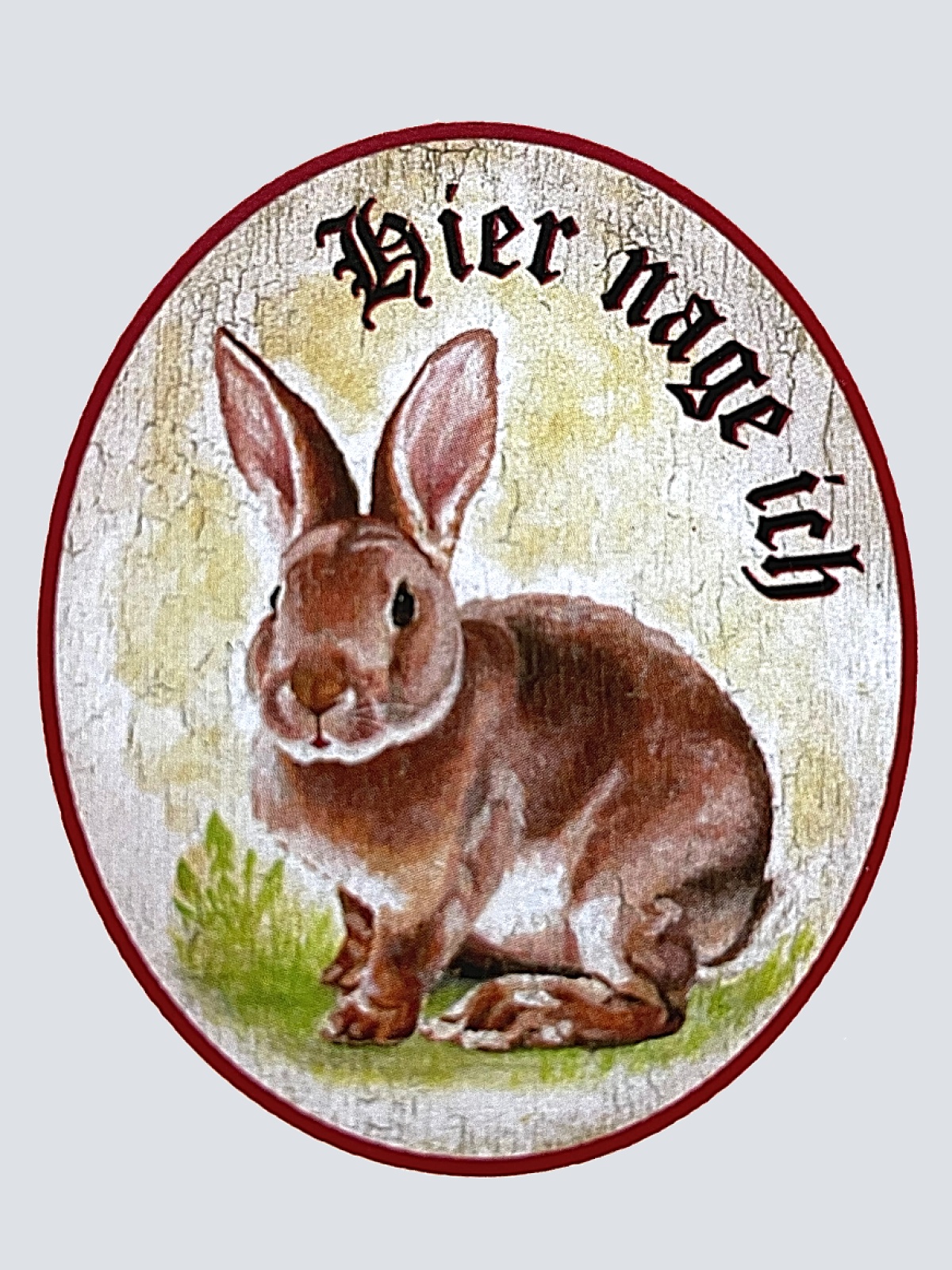 KuK Nostalgie Holzschild "Hier nage ich" Kaninchen Hase