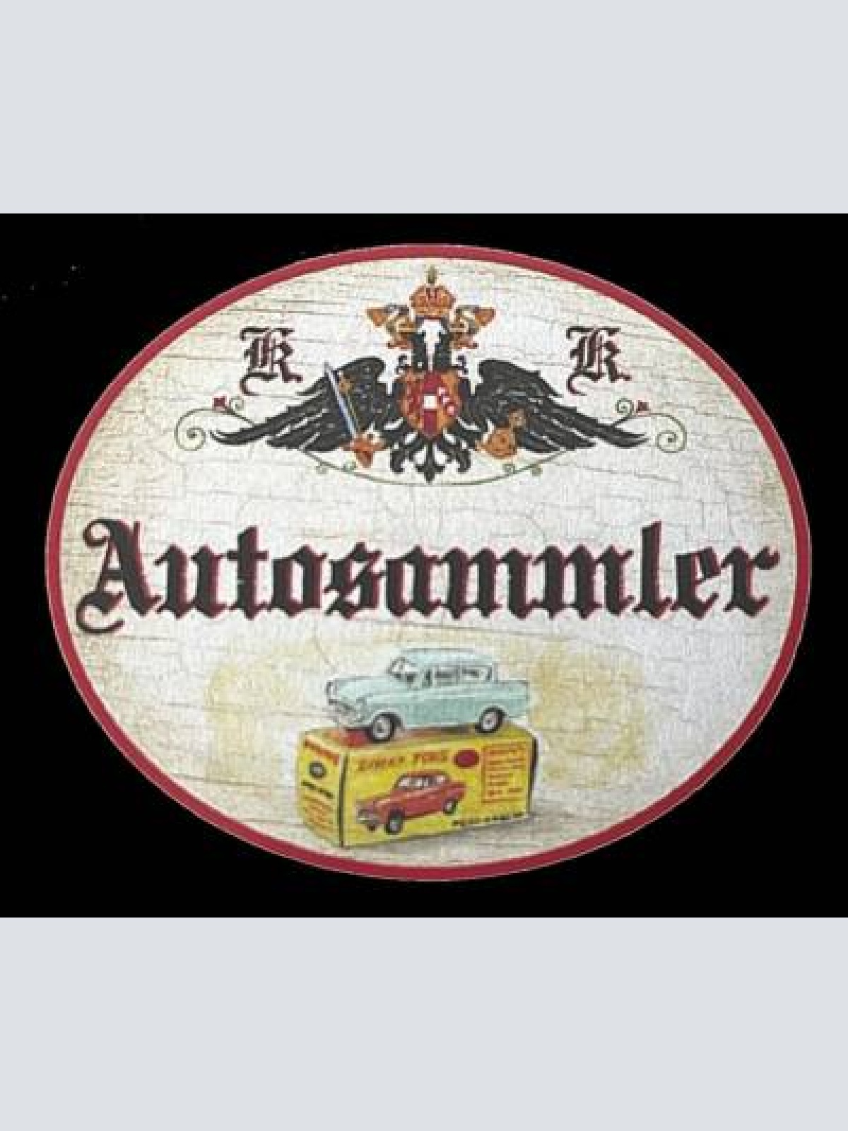 Kuk nostalgie holzschild "autosammler" oldtimer automobil spielzeugauto