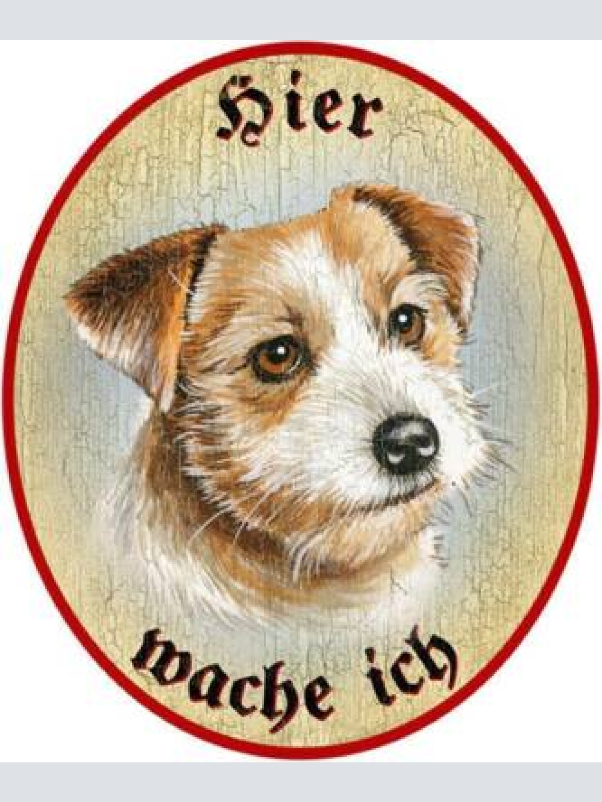 Kuk nostalgie holzschild "hier wache ich" norfolk terrier hund