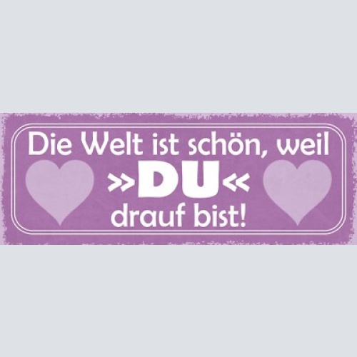 Schild die welt ist schön weil du drauf bist liebe ehe paar 27x10 blech od.holz