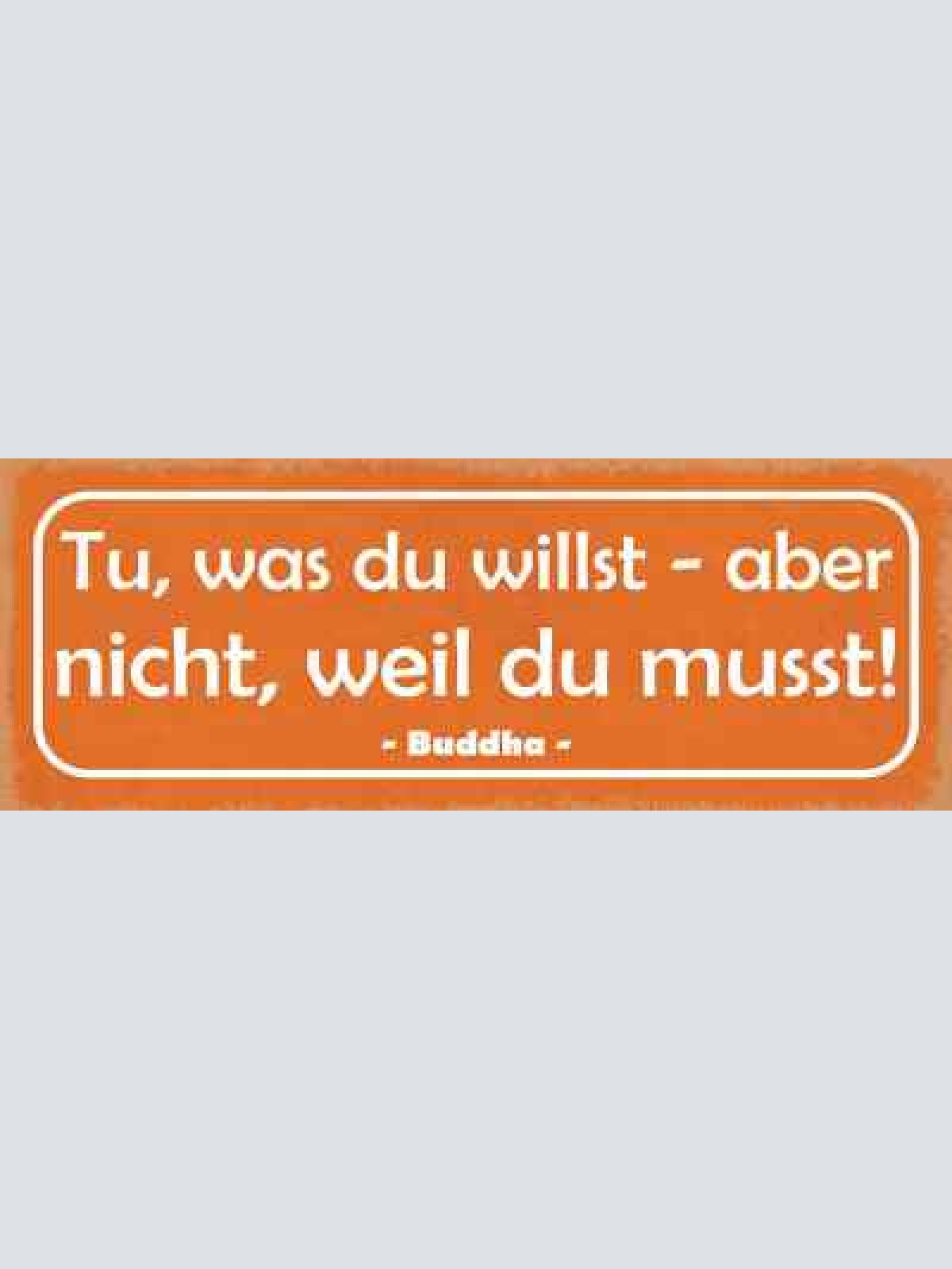 Schild tu was du willst aber nicht weil du musst buddha 27x10 blech od.holz