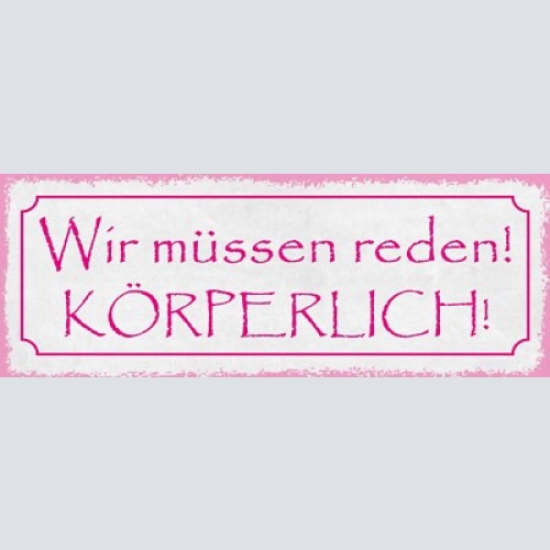 Schild wir müssen reden körperlich streit kampf 27x10 blech od.holz