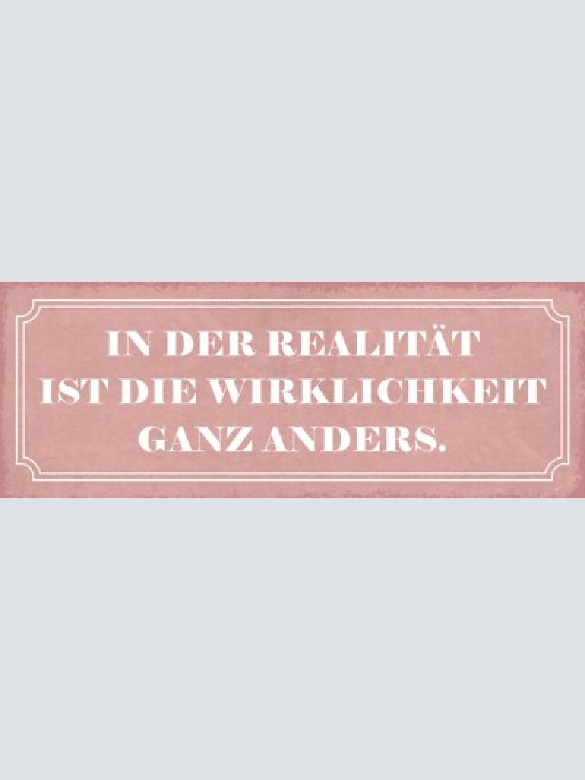 Schild in der realität ist die wirklichkeit ganz anders 27x10 blech od.holz