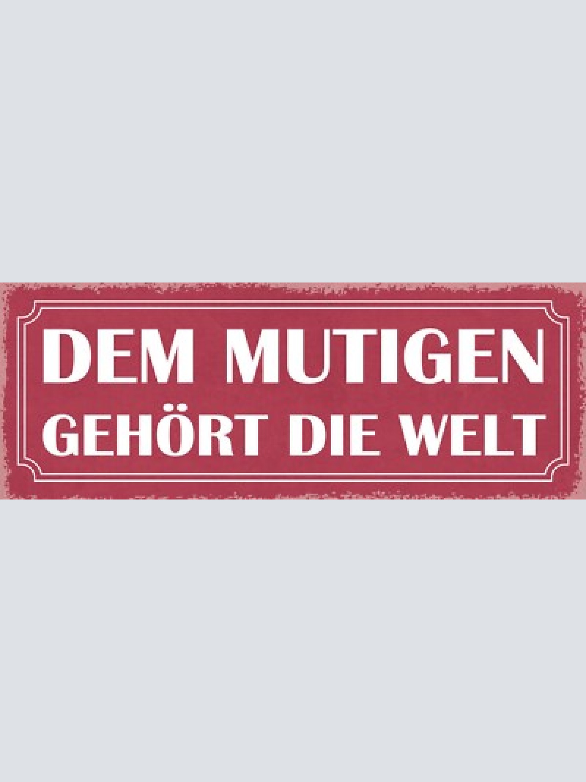 Schild dem mutigen gehört die welt mutig mut entschlossen 27x10 blech od.holz