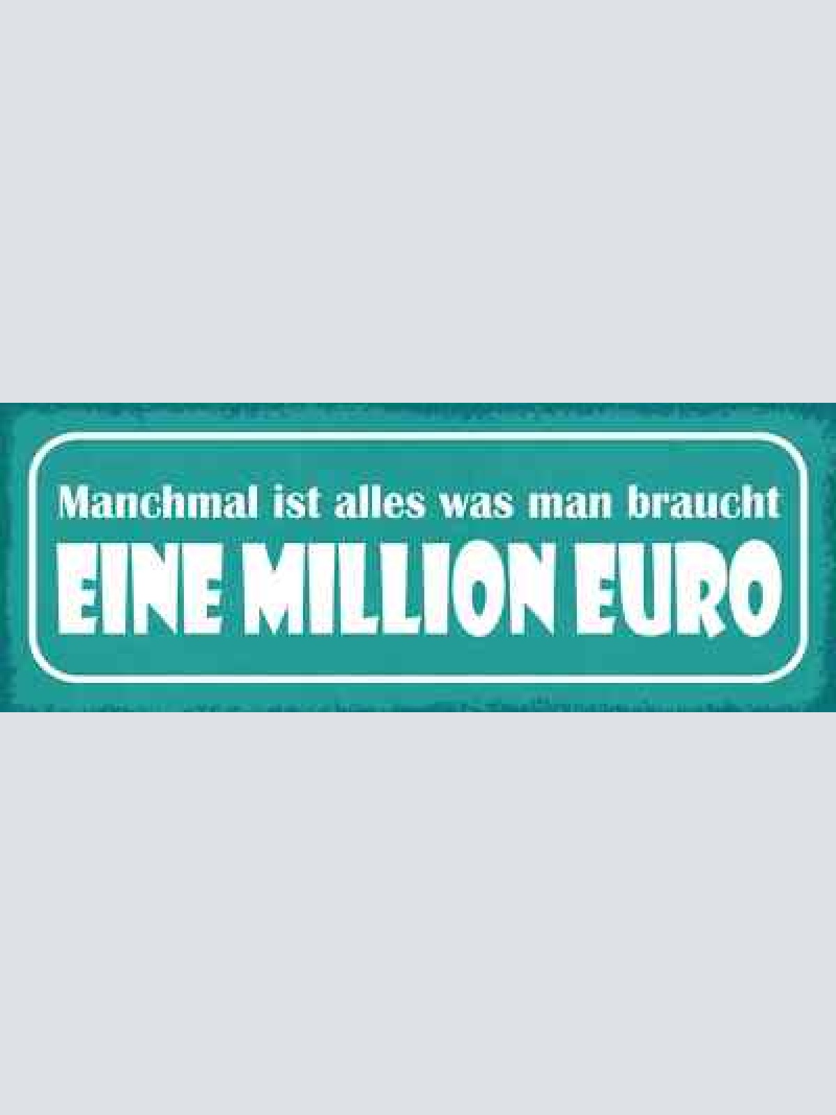 Schild manchmal ist alles was man braucht eine million euro 27x10 blech od.holz