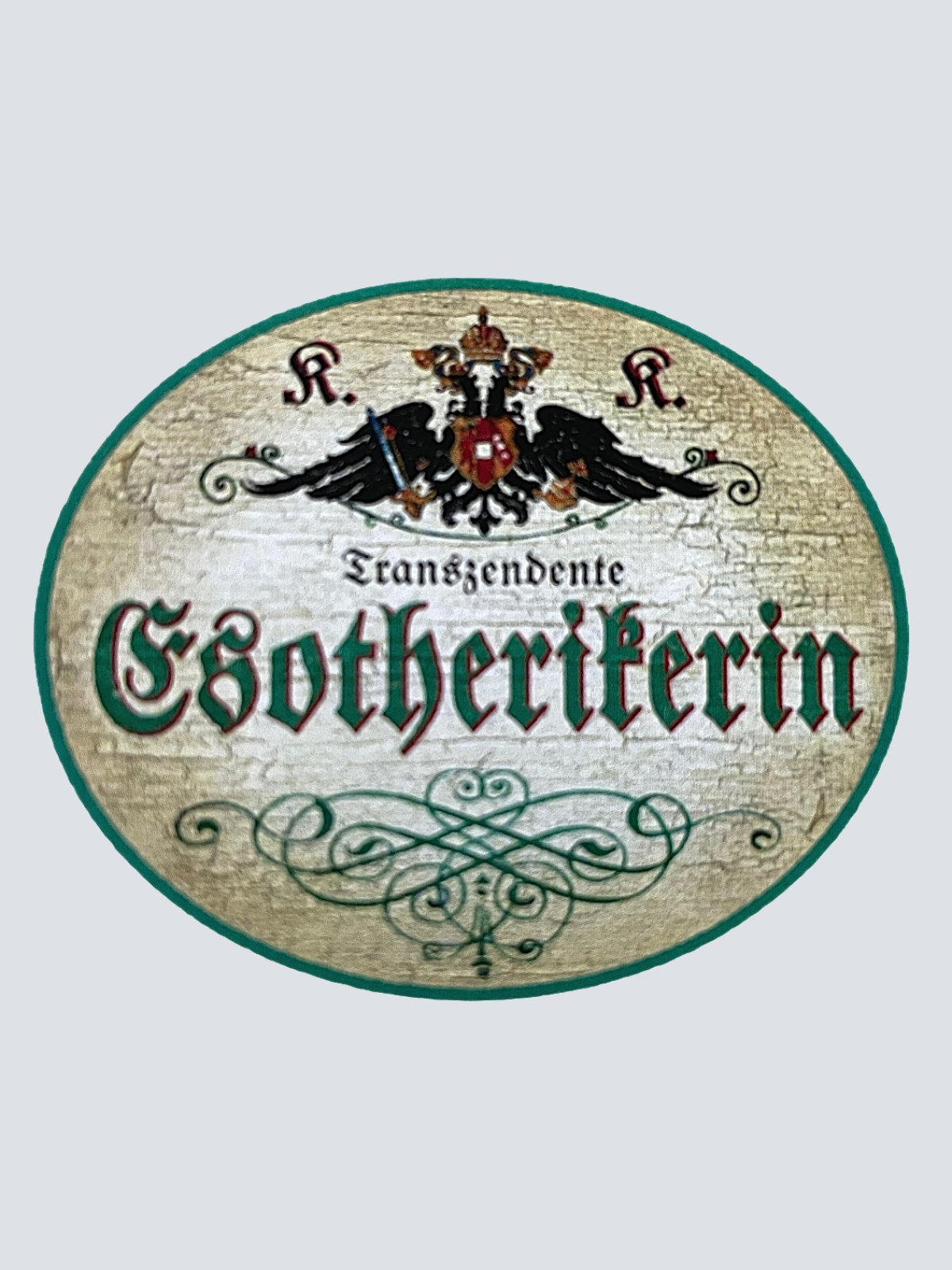 KuK Nostalgie Holzschild "Transzendente Esoterikerin" Spiritualität