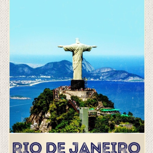 Schild Rio De Janeiro Brazil BRA Christus Statue 12x18 20x30 30x40 Blech/Holz