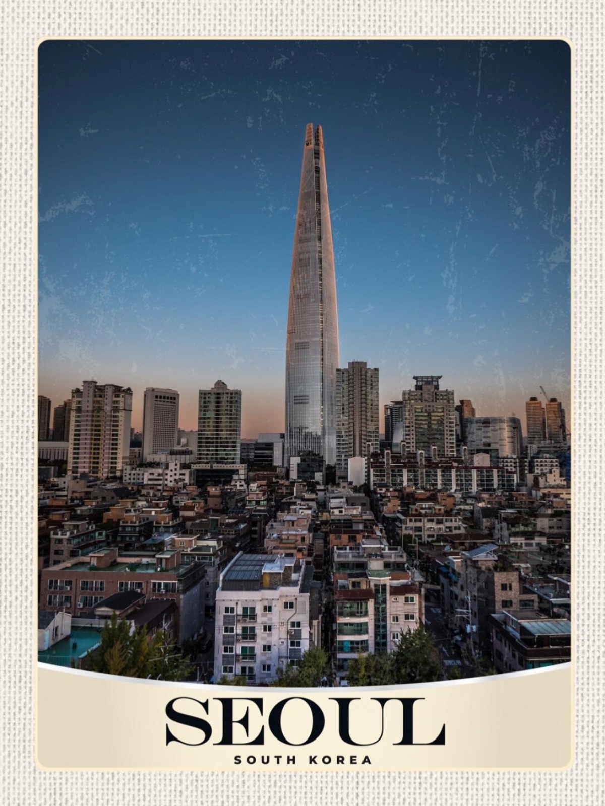 Schild Seoul South Korea Südkorea Lotte World Tower 12x18 20x30 30x40 Blech/Holz