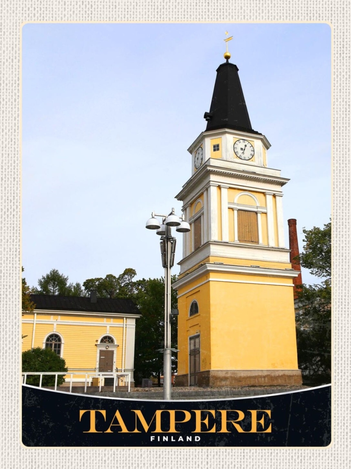 Schild Tampere Finland Finnland Alte Kirche 12x18 20x30 30x40 Blech/Holz