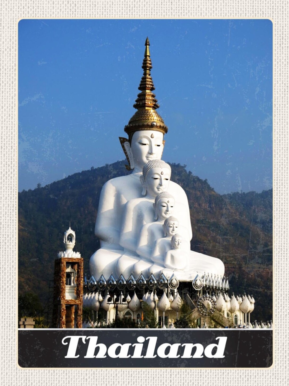 Schild Thailand Wat Pha Sorn Kaew Buddha Statue 12x18 20x30 30x40 Blech/Holz