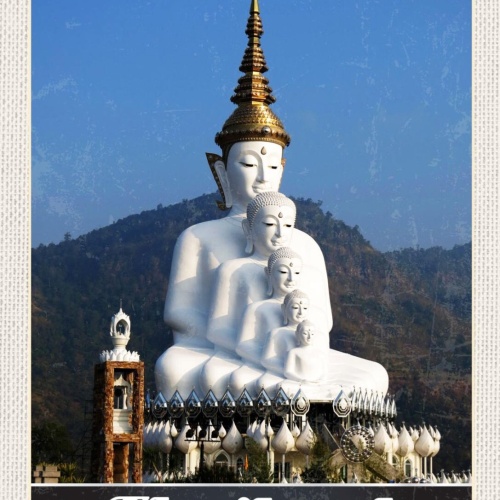 Schild Thailand Wat Pha Sorn Kaew Buddha Statue 12x18 20x30 30x40 Blech/Holz