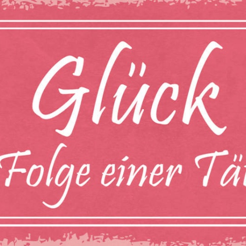 Schild Glück Ist Die Folge Einer Tätigkeit Leben Erfolg 27x10 Blech od.Holz
