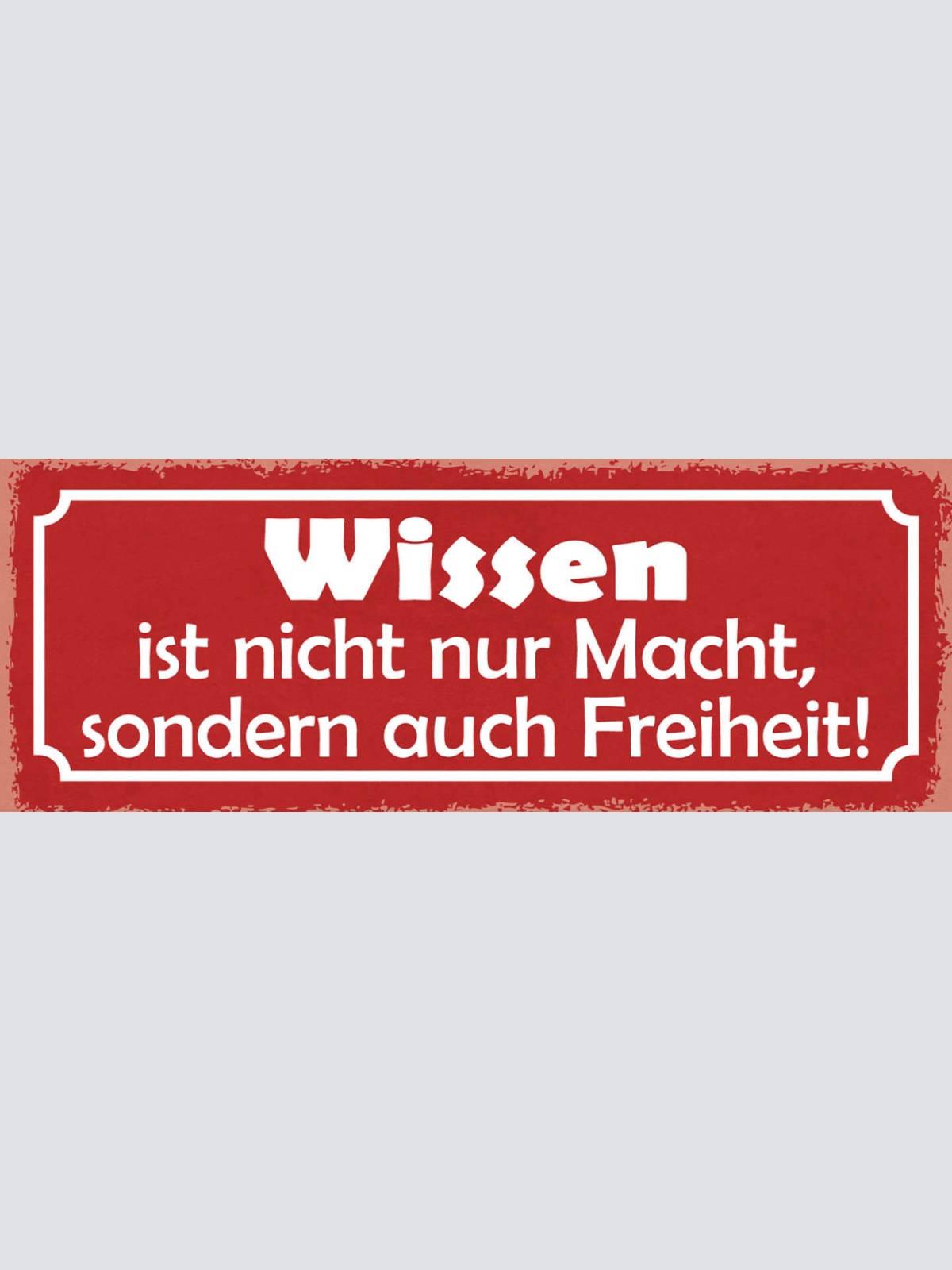 Schild Wissen Ist Nicht Nur Macht Sondern Auch Freiheit 27x10 Blech od.Holz