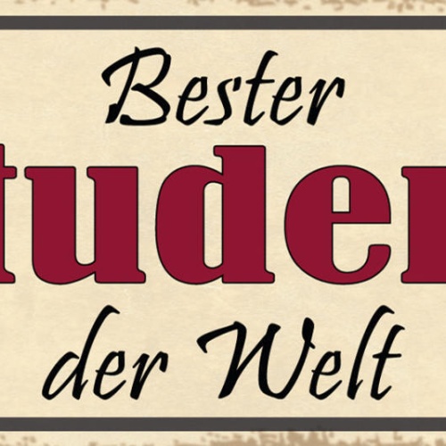 Schild Bester Student Der Welt Universität Studieren 27x10 Blech od.Holz