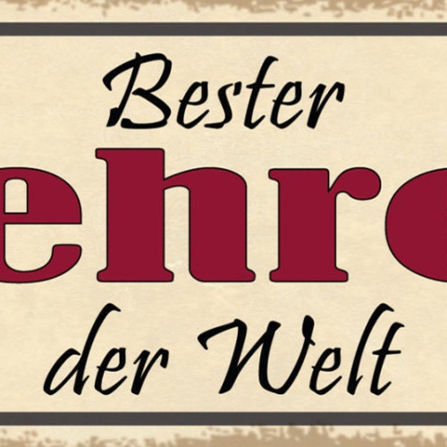 Schild Bester Lehrer Der Welt Schule Klasse Ausbilder 27x10 Blech od.Holz