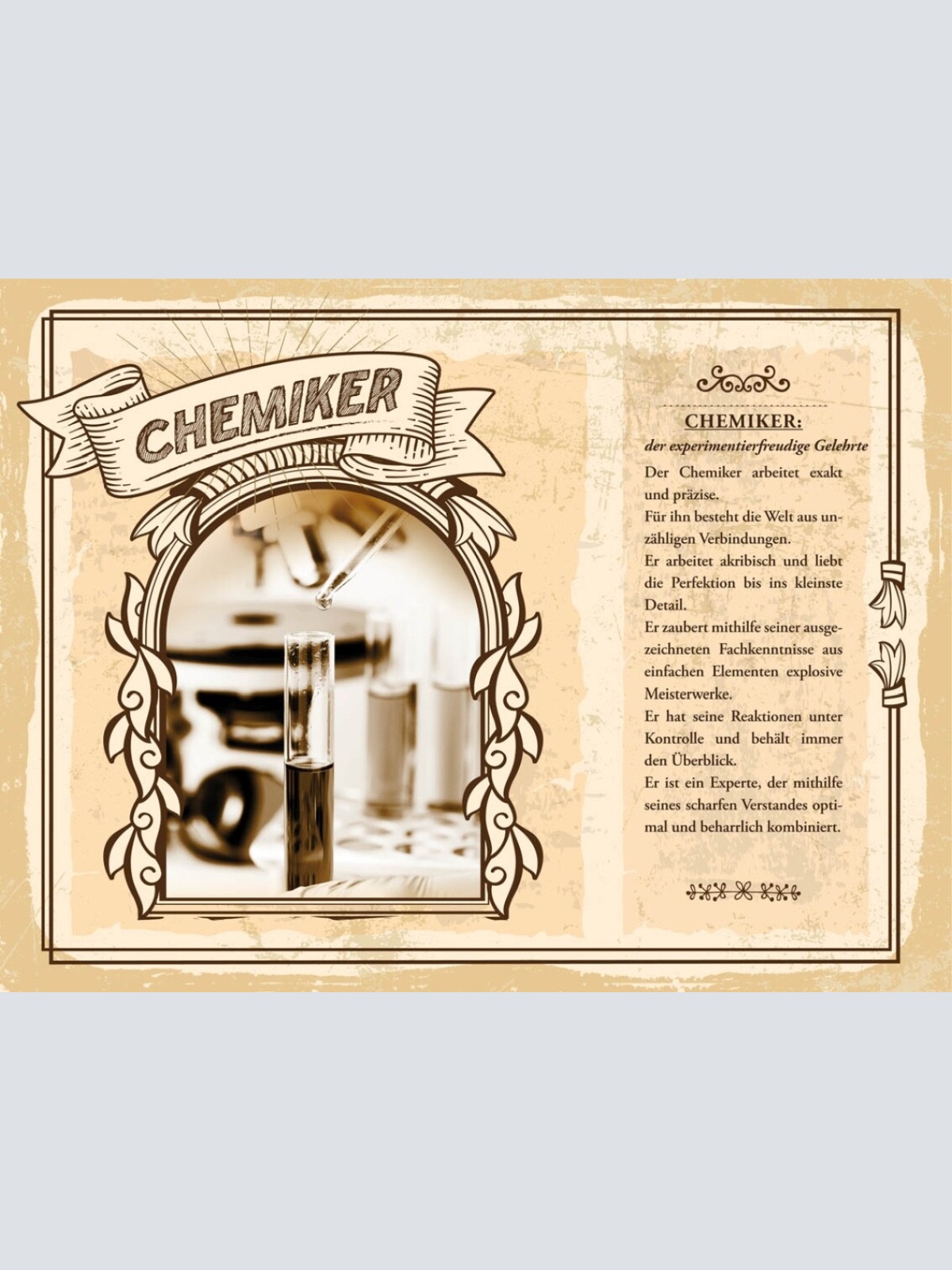 Schild Chemiker Beruf Chemie Labor Laborant 12x18 20x30 30x40 Blech/Holz