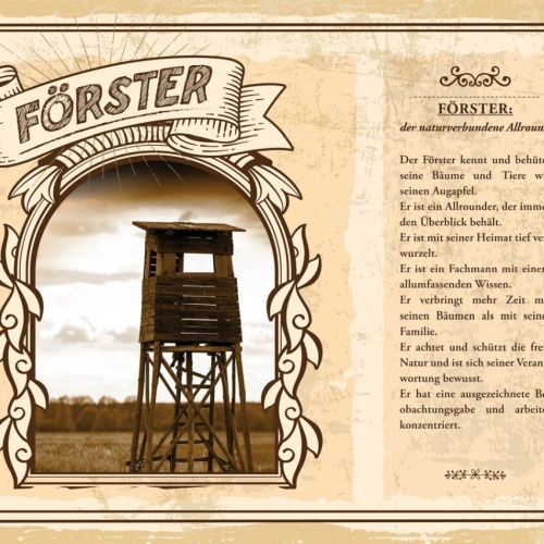 Schild Förster Beruf Jäger Wald Tiere Natur Baum 12x18 20x30 30x40 Blech/Holz