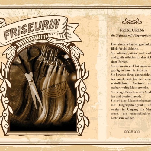 Schild Friseurin Beruf Frisörin Haar Styling Haare 12x18 20x30 30x40 Blech/Holz