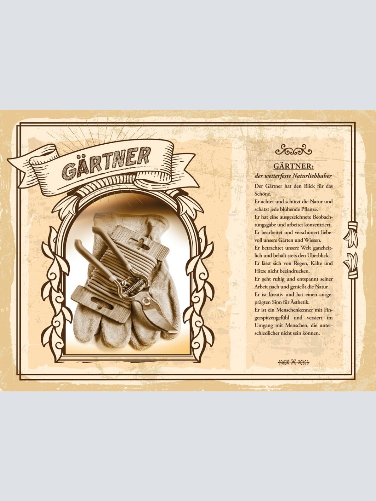 Schild Gärtner Beruf Garten Pflege Pflanzen Blumen 12x18 20x30 30x40 Blech/Holz