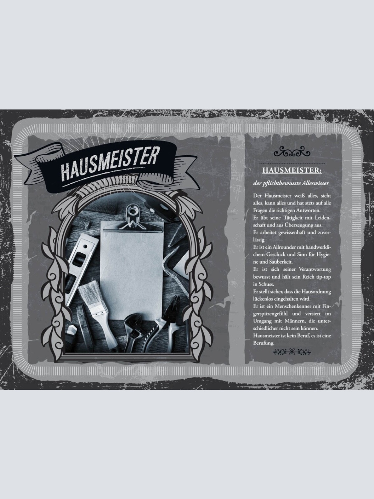 Schild Hausmeister Beruf Hausbesorger Haus Manager 12x18 20x30 30x40 Blech/Holz