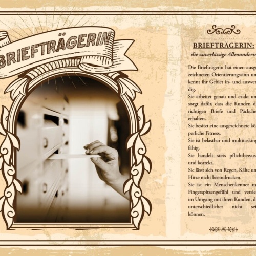 Schild Briefträgerin Beruf Post Postbotin Briefe 12x18 20x30 30x40 Blech/Holz