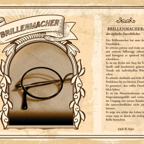 Schild Brillenmacher Beruf Optiker Brille Augen 12x18 20x30 30x40 Blech/Holz