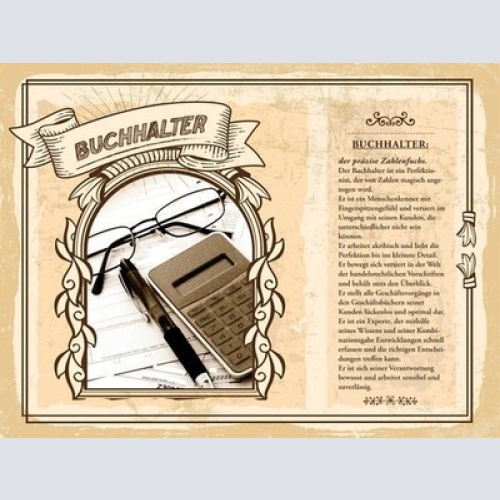 Schild Buchhalter Beruf Buchhaltung Finanz Geld 12x18 20x30 30x40 Blech/Holz