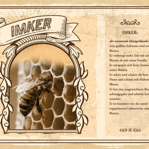 Schild Imker Beruf Honig Imkerei Bienen Zucht 12x18 20x30 30x40 Blech/Holz