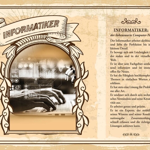Schild Informatiker Beruf EDV IT Computer Software 12x18 20x30 30x40 Blech/Holz
