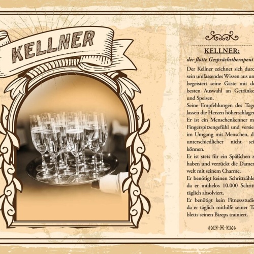 Schild Kellner Beruf Ober Bedienung Restaurant Cafe 12x18 20x30 30x40 Blech/Holz