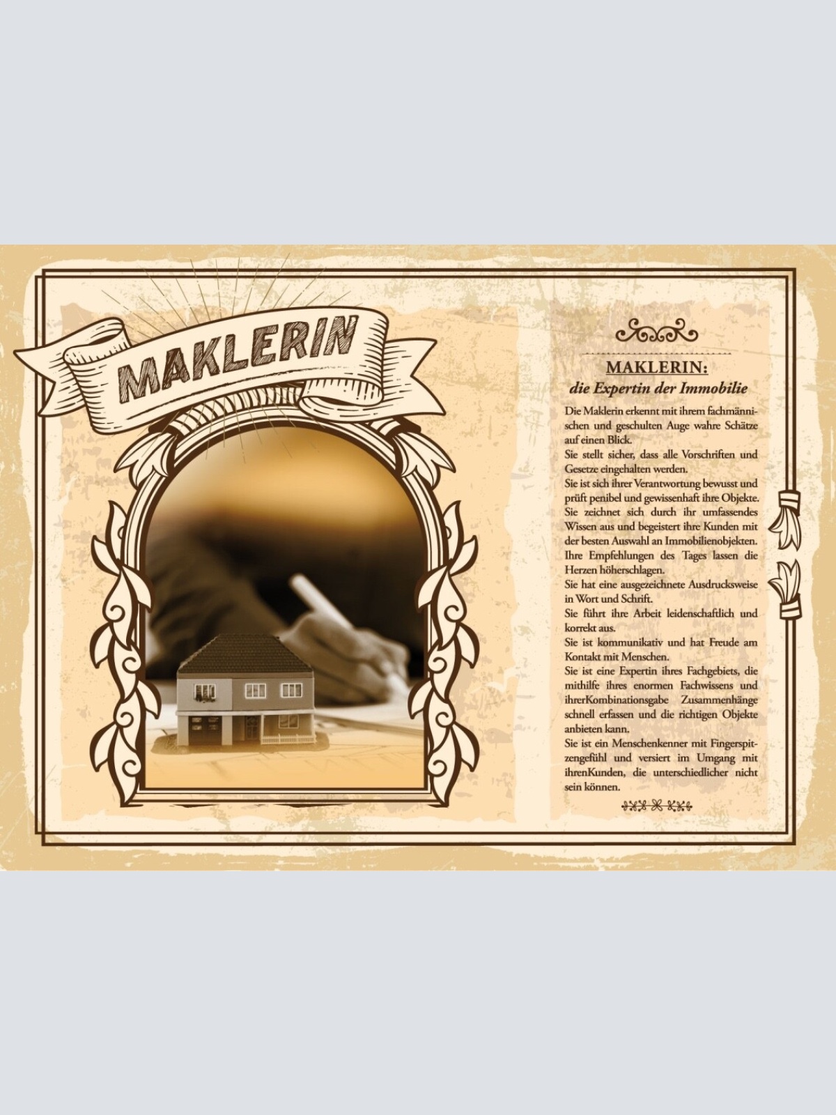 Schild Maklerin Beruf Immobilien Objekte Verkauf 12x18 20x30 30x40 Blech/Holz