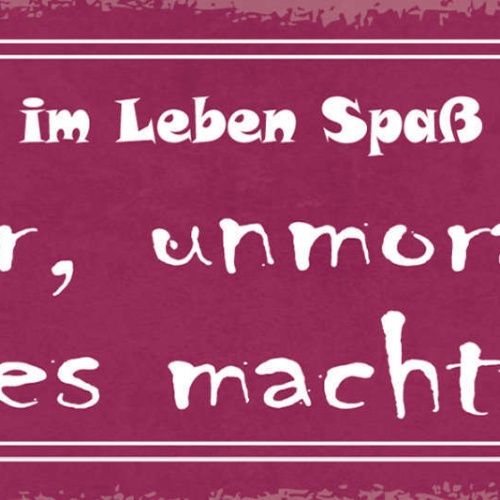 Schild Alles Was Im Leben Spaß Macht Ist Teuer Unmoralisch Oder Es Macht Dick