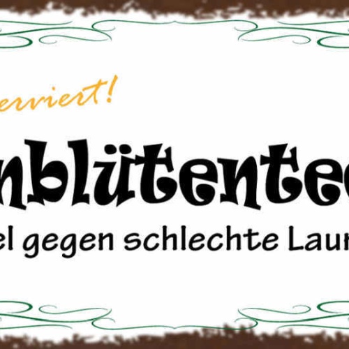 Schild Hopfenblütentee Hausmittel Gegen Schlechte Laune Bier 27x10 Blech od.Holz