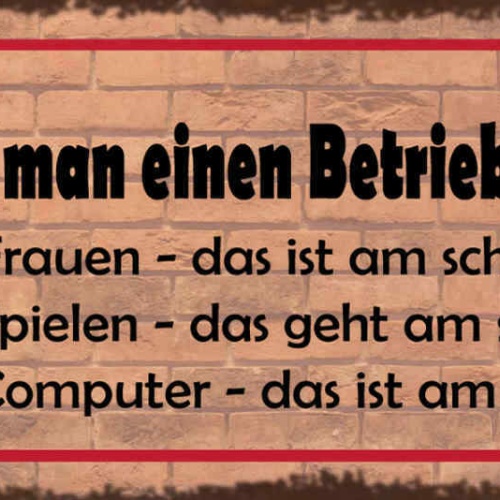 Schild Wie Richtet Man Einen Betrieb Zugrunde Frauen Spielen Computer 27x10