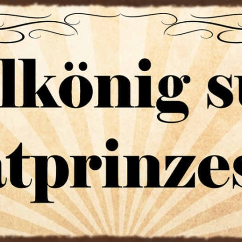 Schild Grill König Sucht Salat Prinzessin Grillen Liebe Paar 27x10 Blech od.Holz