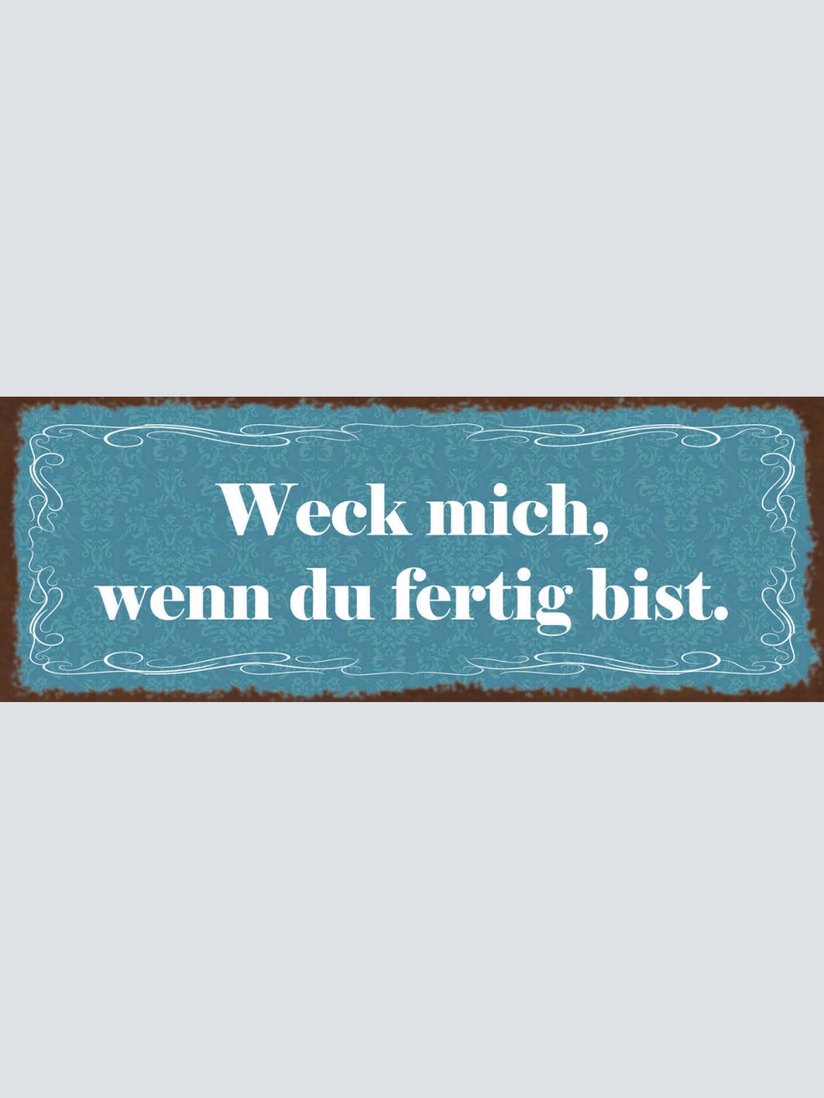 Schild Weck Mich Wenn Du Fertig Bist Aufwecken Schlafen 27x10 Blech od.Holz